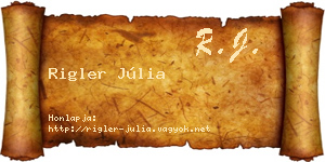 Rigler Júlia névjegykártya